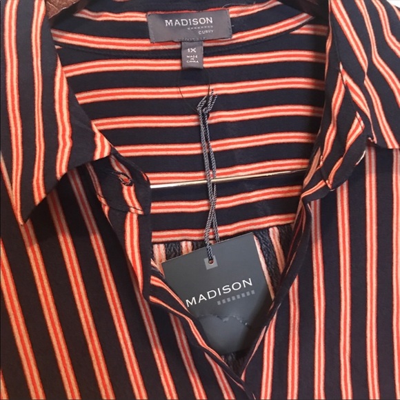 Madison long sleeve button down striped top - Picture 3 of 3
